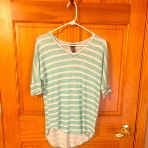 Turquoise striped top